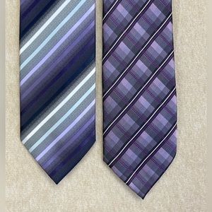 Stafford & Alexander Julian ties - purple checks and striped